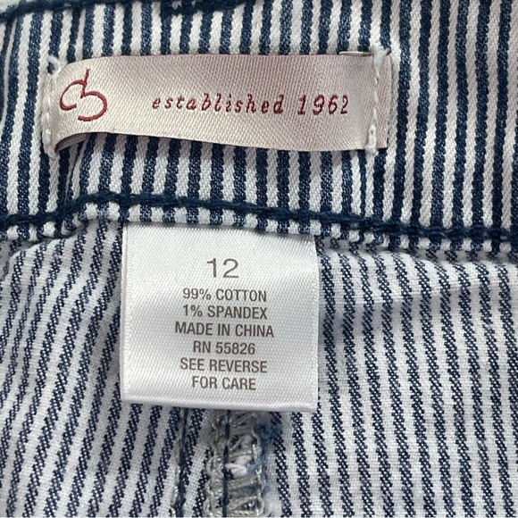 DB 1962 by Dress Barn Strip Crop Jeans 12 - Picture 4 of 5